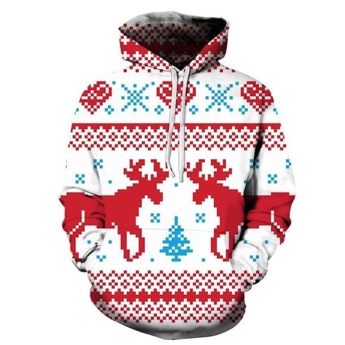 Reindeer Christmas Hoodie - Sweatshirt, Hoodie, Pullover