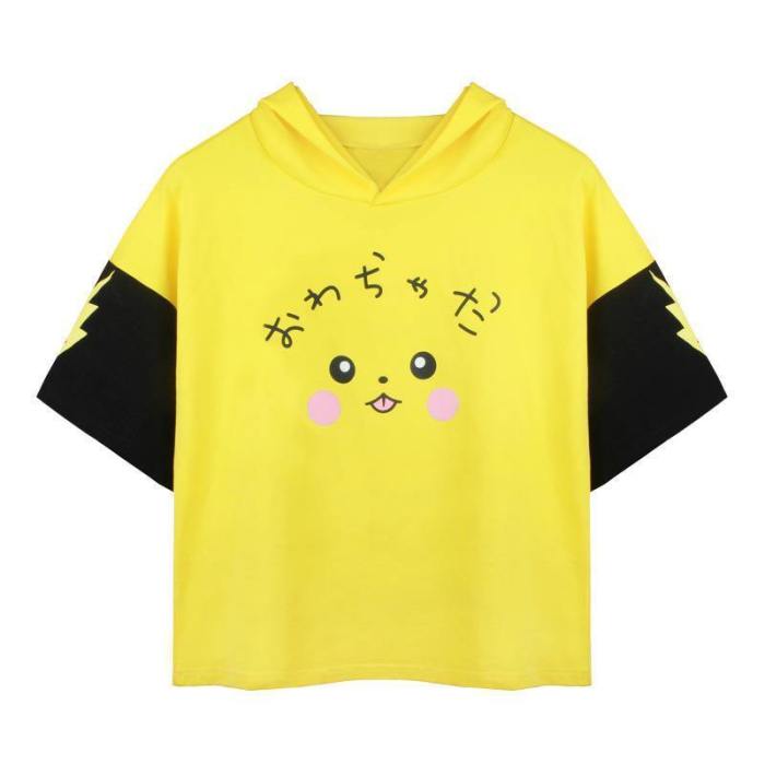 Pokemon Pikachu Cosplay Costume Hooded Hoodies Pullover Short Skirt