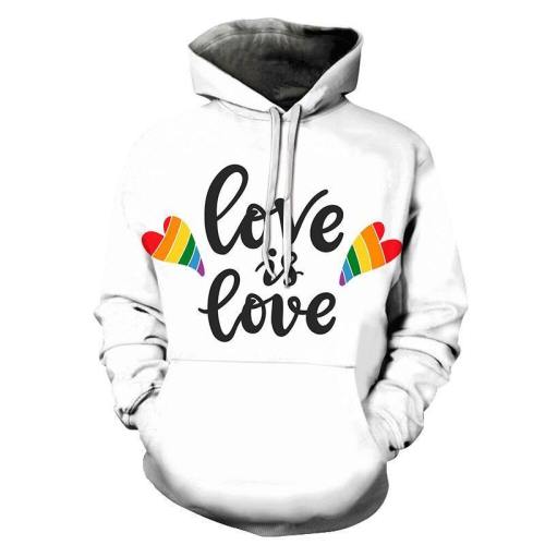 Love Is Love Pride White 3D - Sweatshirt, Hoodie, Pullover