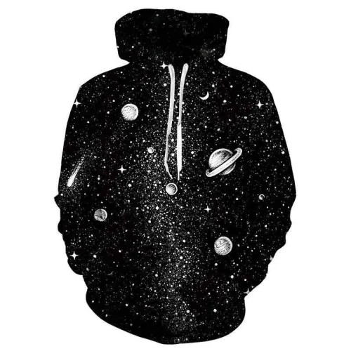 Mens Hoodies 3D Printed Space Printing Hoodies