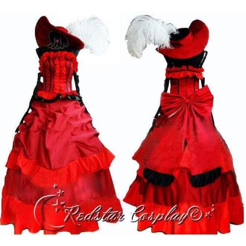 Black Butler MADAME ROUGE red dinner party dress Cosplay Costume Custom in Any size