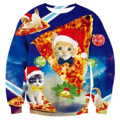 Pizza Cat Shirt Juniors Ugly Christmas Sweater