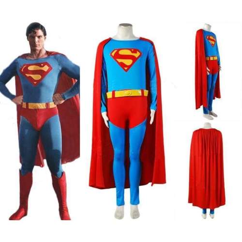 Superman Christopher Reeve Jumpsuit Cosplay Costume