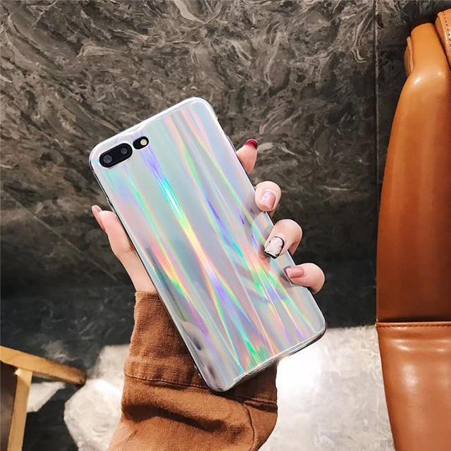 Blue Ray Gradient Glitter Phone Case