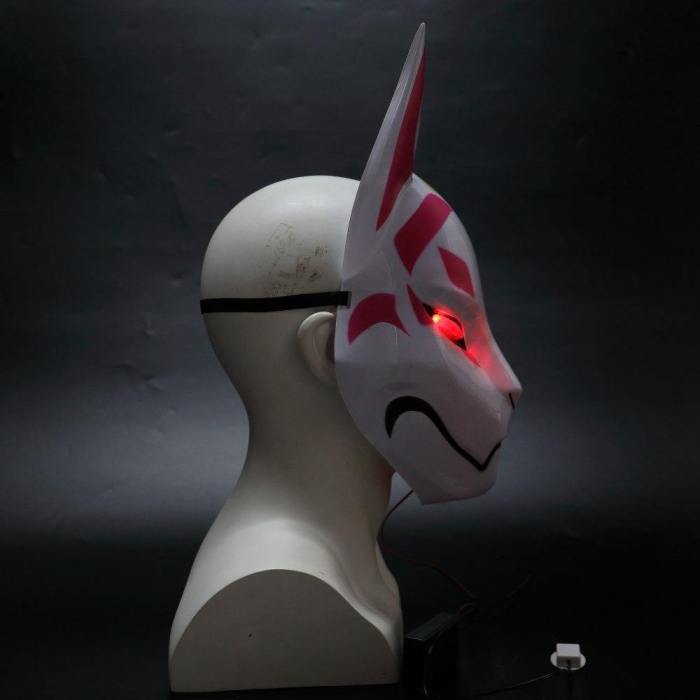 Fortnite Battle Royale Kitsune Drift Fox Mask With Led Light Halloween Party Mask