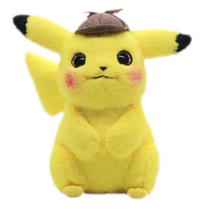 Anime Pikachu Plush Stuffed Detective Toys Doll Kid Birthday Gifts