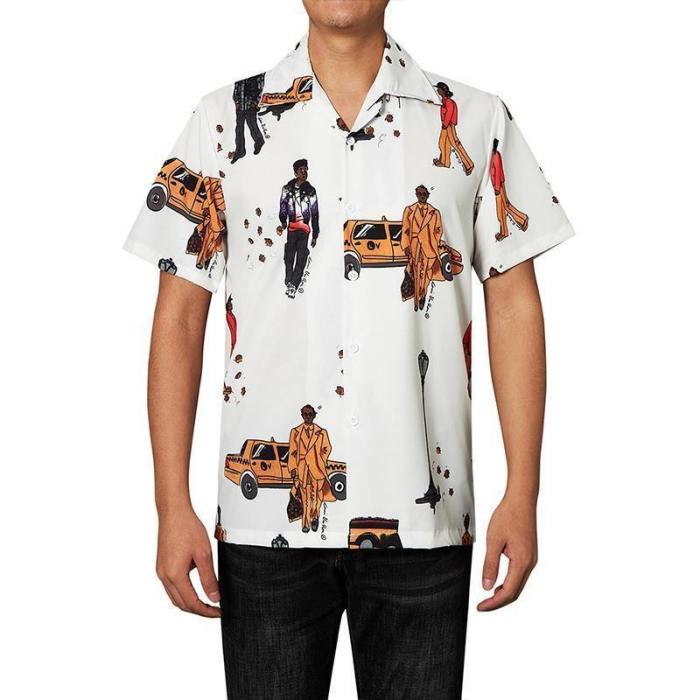 Men'S Hawaiian Shirts Walking People Printed