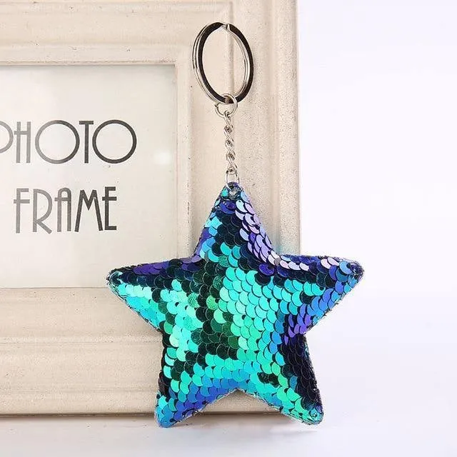 Cute Glitter Sequins Keychain - Dolphin