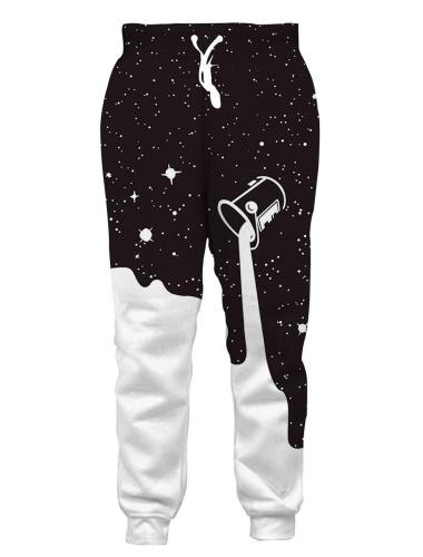 Mens Jogger Pants 3D Printing Milk Pattern Trousers