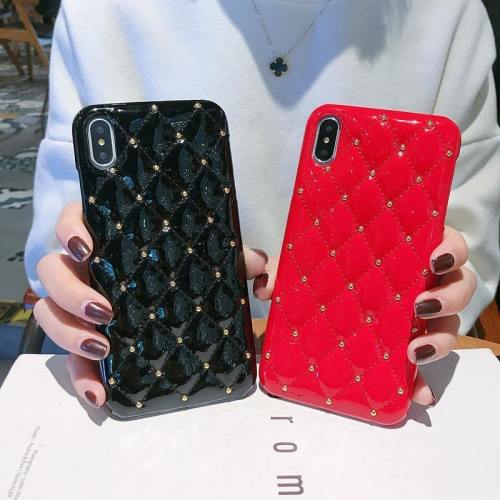 Luxury Quilted And Bejewelled Leather Bling Phone Case