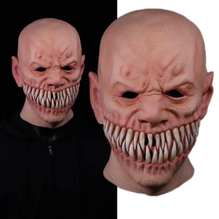 Horror Stalker Clown Big Mouth Teeth Chompers Helmet Cosplay Props