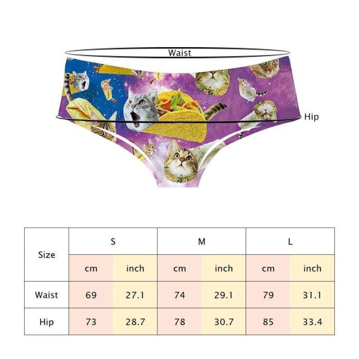 Womens Taco Cat Pussycat Underwears Panty Beathable Moisture Wicking Lingerie Briefs