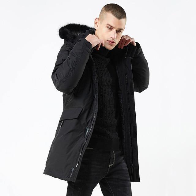 New Winter Casual Long Men Parka Pockets Coats