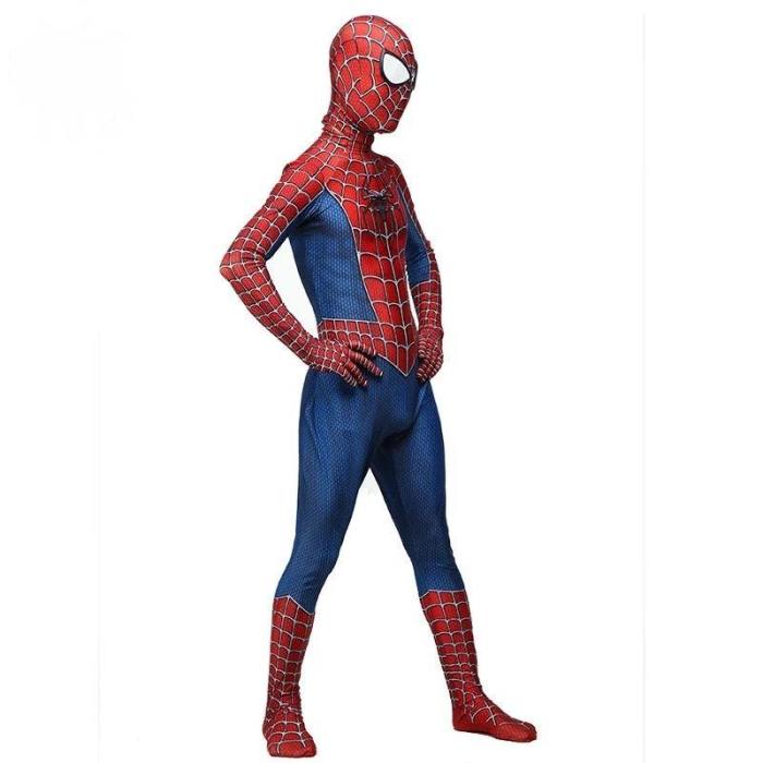 Kids Adult Classic Spiderman Costume 3D Spandex Spider Man Jumpsuits