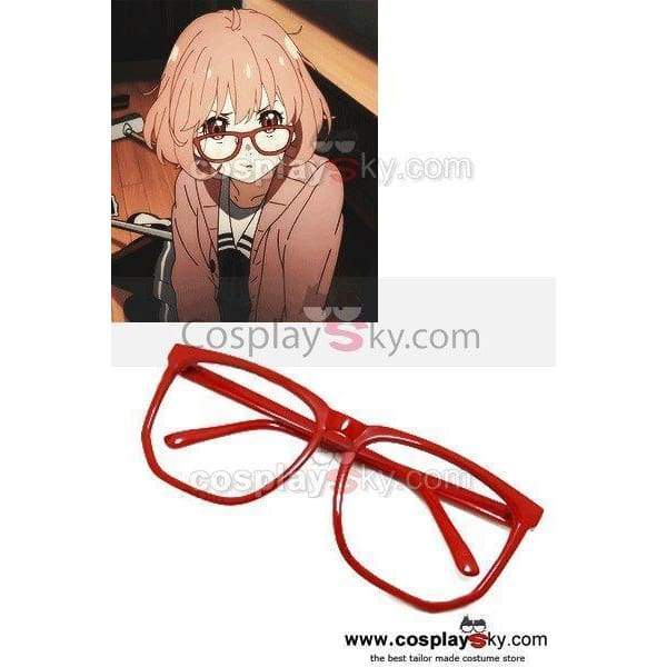 Beyond The Boundary Mirai Kuriyama Red Glasses Frame Cosplay Prop Accessory