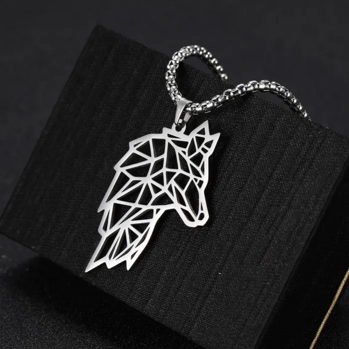 Stainless Steel Wolf Pendant Necklace