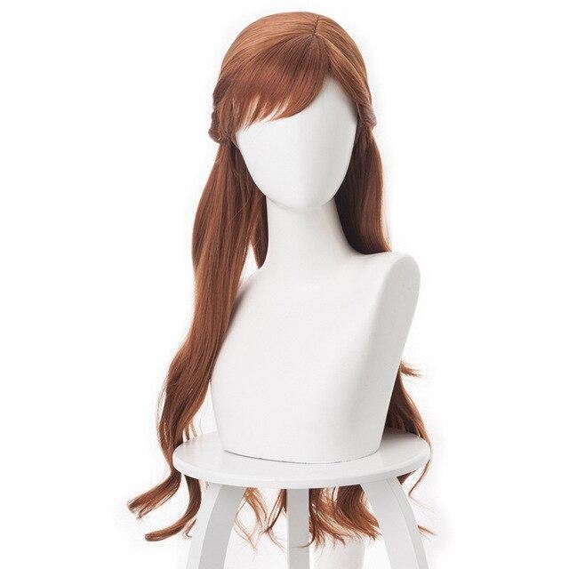 Anime Frozen 2 Princess Anna Brown Hair Wigs Headwear Wig Cosplay