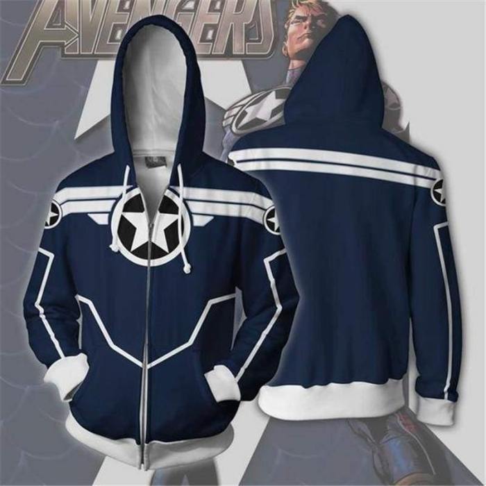 The Avengers Hoodie - Captain America Secret War Zip Up Hoodie