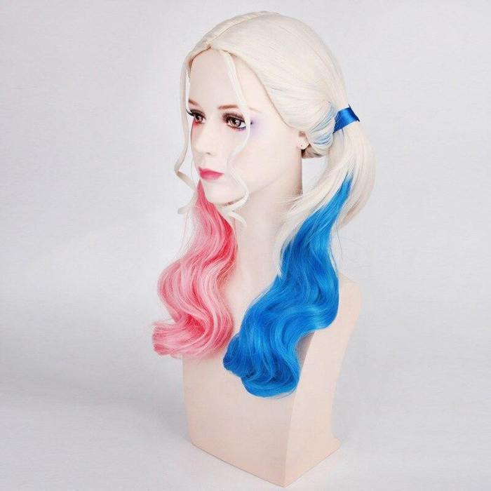 Suicide Squad Harley Quinn Ponytails Heat Resistant Hair Wig Cosplay