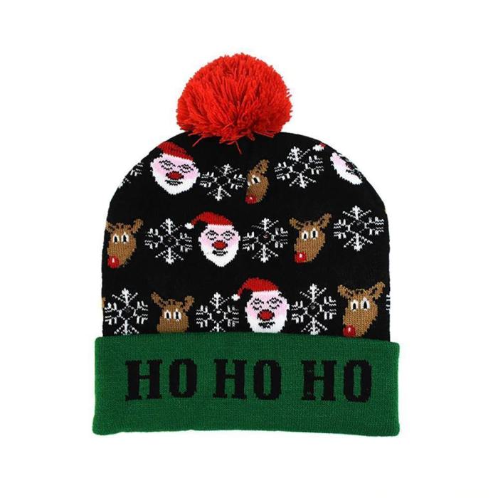Christmas Beanie Hat With Colorful Led Lights