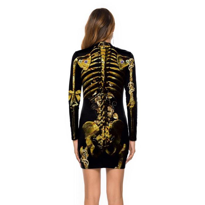 Halloween Party Sexy Dress Skull Jumpsuit Costume For Women And Girls