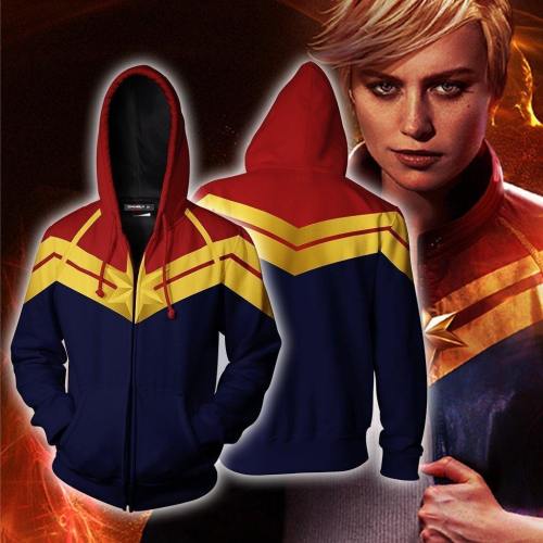 Ms Marvel Carol Danvers Cosplay Costume Sweater Hoodie Coat