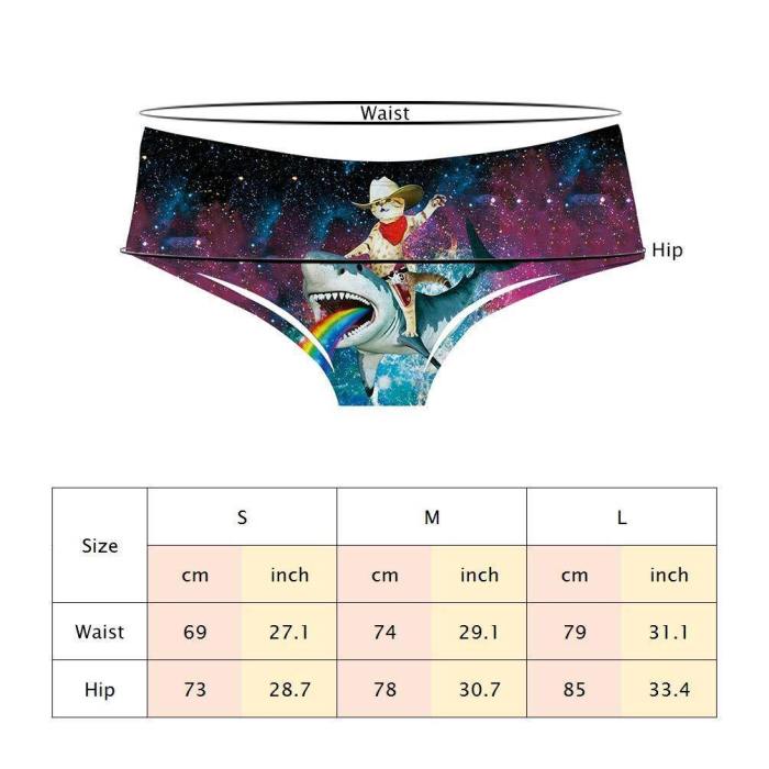 Womens Funny Cowboy Cat Pattern Underwears Panty Beathable Moisture Wicking Lingerie Briefs