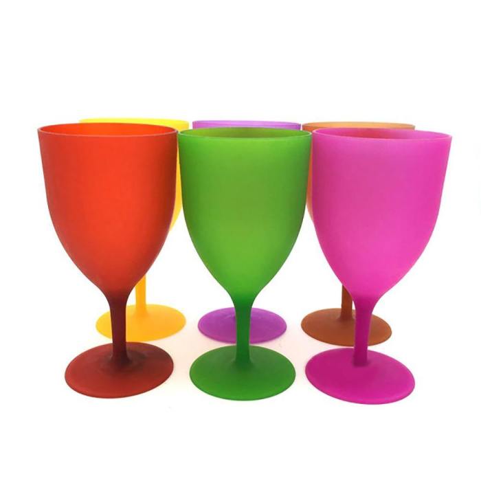 6Pcs Colorful Frosted Plastic Party Glasses