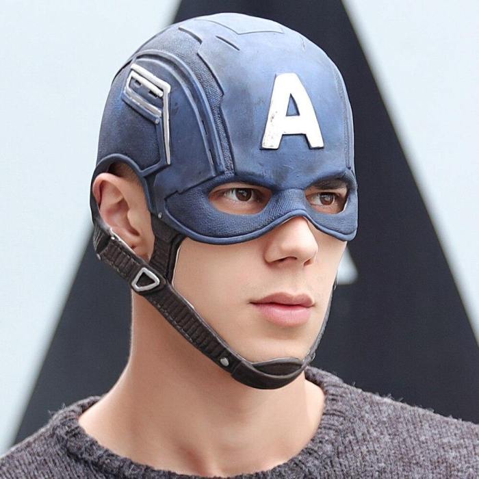 Captain America 3 Superhero Latex Mask Helmet Cosplay Halloween Props