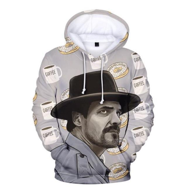 Unisex Stranger Things Hoodie Chief Hopper 3D Hoodie Sweatshirt Jim Hopper Pullover