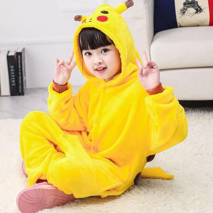 Country spherical crown Child Romper Cute Pikachu Costume For Kids Onesie Pajamas For Girls Boys