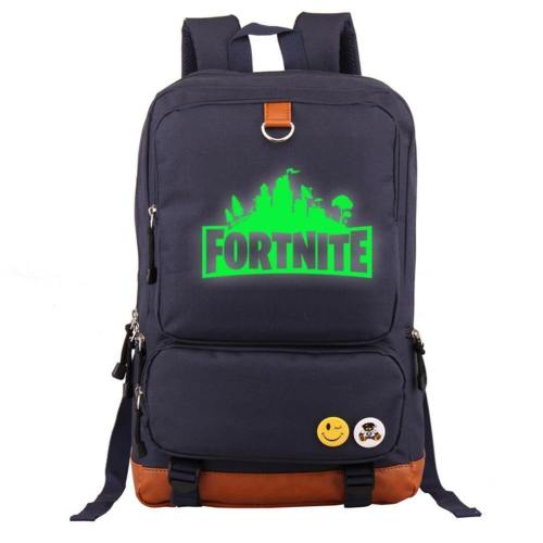 Game Fortnite 17  Canvas Student Backpack - Green Luminous Csso099