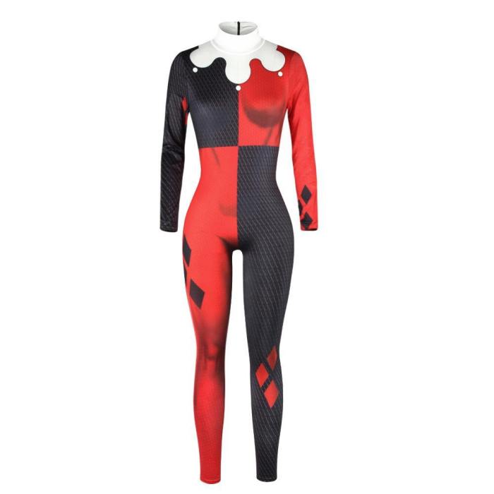 Suicide Squad Harley Quinn Jumpsuit Catsuit Sexy Costumes Halloween Bodysuit Cosplay