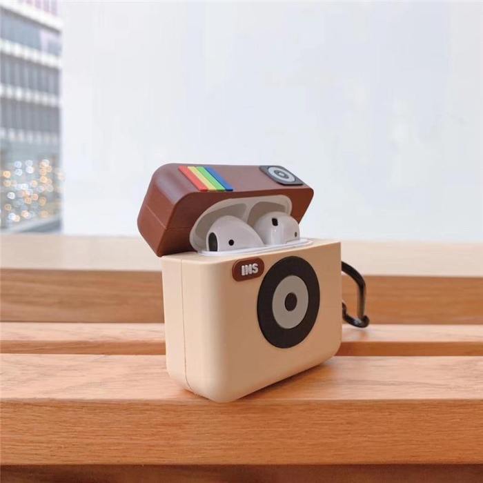Instagram Camera Apple Airpods Protective Case Cover With Key Ring