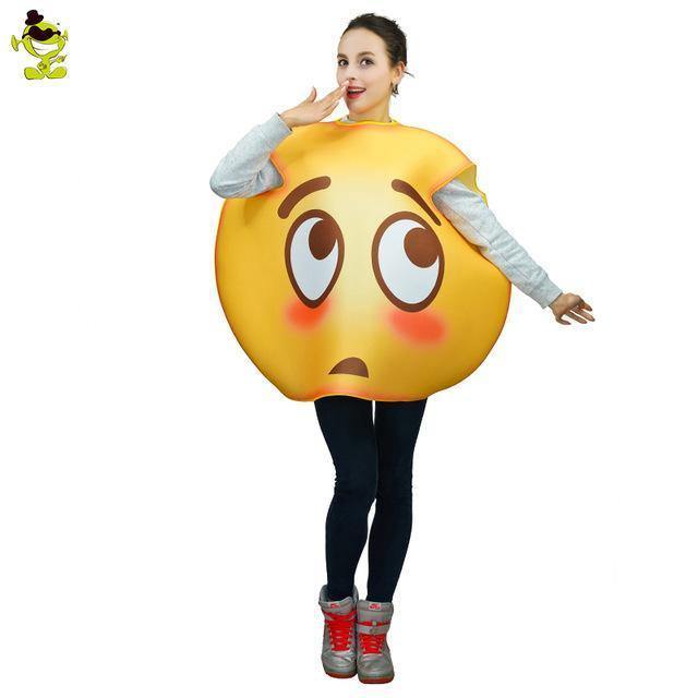Unisex Funny Emoji Costumes Face Series Jumpsuit  Cartoon Cosplay Emoji Costume