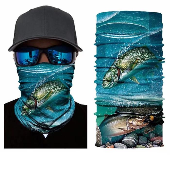 Seamless And Quick-Dry Fishing Theme 3D Print Face Mask Neck Gaiter