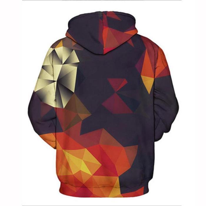 Geometric Abstract Graphic 3D Painted Hoodie Sweatshirt