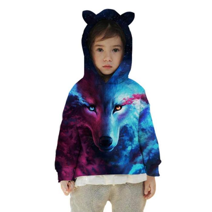 Kids Cat Ear 3D Hoodie Novely Sweatshirt For 4-15Y