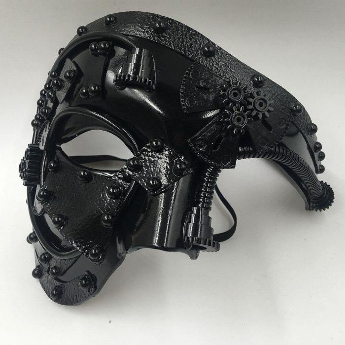 Steampunk Phantom Masquerade Cosplay Ball Half Face Punk Mask Props