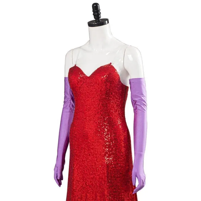 Movie Who Framed Roger Rabbit Jessica Rabbit Women Dress Outfits Halloween Carnival Costume Cosplay Costume
