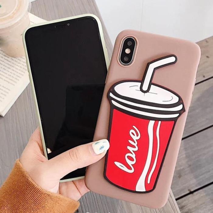 3D Cartoon Coke Drink Matte Pastel Phone Case