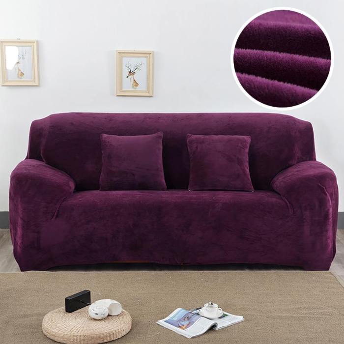 Thick And Soft Plush Fabric Sofa Cover