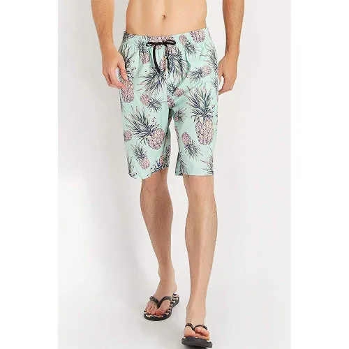 Mint Blue Pineapple Tropical Hawaiian Beach Board Short