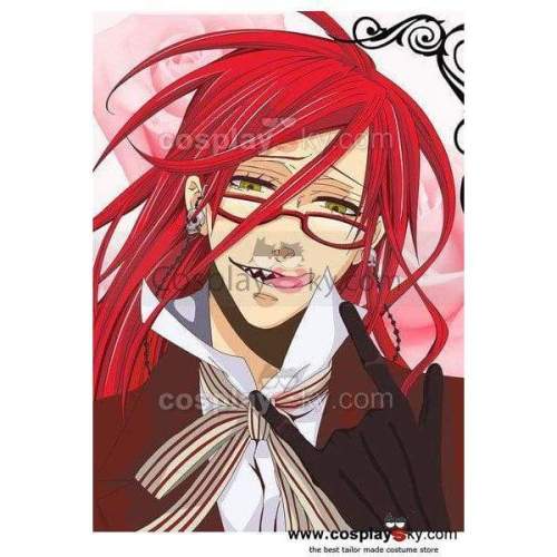 Black Butler Grell Sutcliff Glasses Frame And Chains