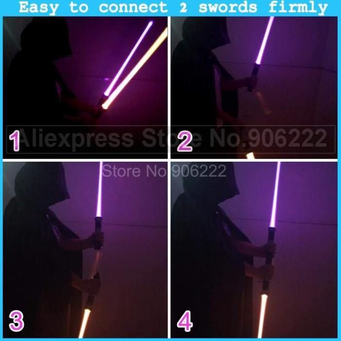 2 Pieces Sound Star Wars Lightsaber Cosplay Props Kids Double Light Saber Toy Sword for Boys Christmas Gifts