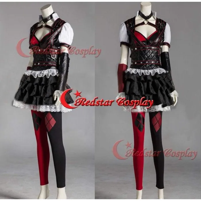 Dark Knight Harley Quinn Arkham Asylum Dress Halloween Cosplay Costume