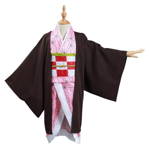 Demon Slayer: Kimetsu No Yaiba Kamado Nezuko Kids Kimono Outfits Halloween Carnival Suit Cosplay Costume