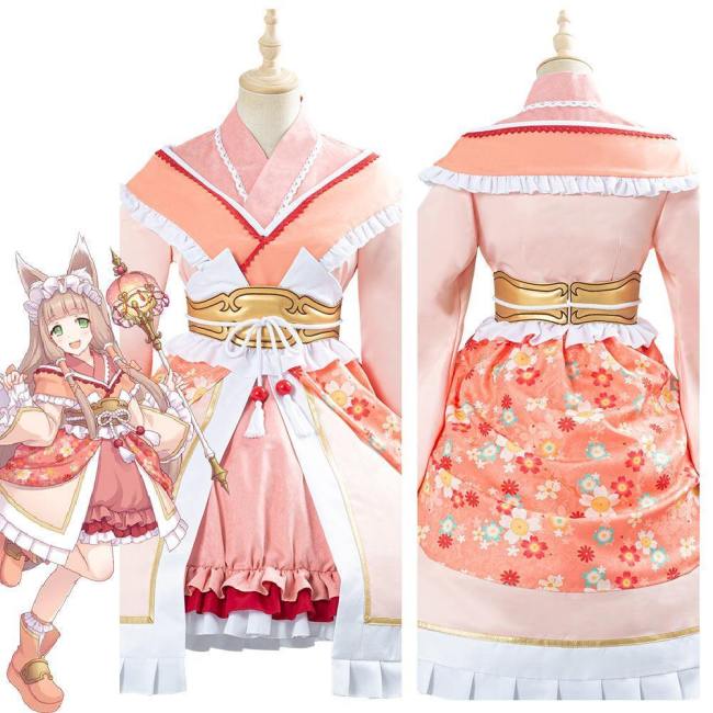 Game Princess Connect Re:Dive Himemiya Maho Fox Lolita Kimono Dress Halloween Carnival Outfit Cosplay Costume