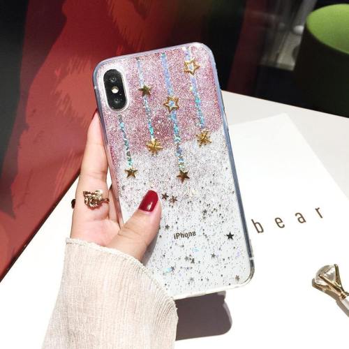 Glitter Falling Stars Soft Silicone Phone Case