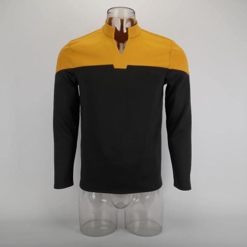 Cosplay  Star Picard Startfleet Uniform Trek New Engineering Gold Top Shirts St Costume Halloween Party Prop